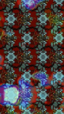 Raster. Düz Çiçek Elementleri Tasarımı. Renkli Bahar Teması çizim şablonu.