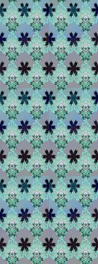 Mavi ve nötr renklerde çiçekler. Raster illüstrasyonu. Çizim çiçek deseni duvar kağıdı için kullanılabilir.