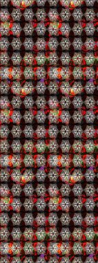 Siyah ve kahverengi renkte çiçekler. Raster düz çiçek çizim deseni. Tasarım hediye paketi, tebrik kartları, posterler ve afiş tasarımı.