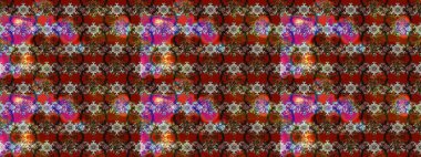 Çiçek. Raster illüstrasyonu. Taslak dekoratif arka plan, çiçek mandala. Kahverengi ve kırmızı renklerde.