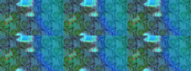 Renkli Bahar Teması eskiz kalıbı. Mavi ve yeşil renkli çiçekler. Düz Çiçek Elementleri Tasarımı. Raster illüstrasyonunda çiçek deseni çizimi.