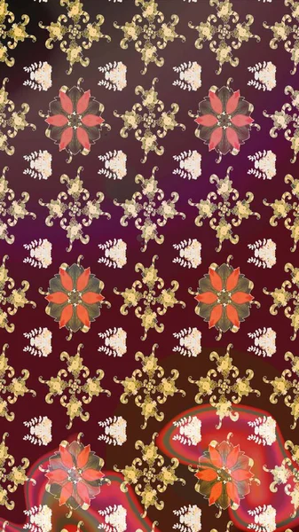 Kahverengi ve mor renklerde. Çiçek. Taslak dekoratif arka plan, çiçek mandala. Raster illüstrasyonu.