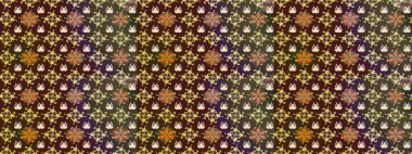 Kahverengi ve mor renklerde. Güzel kumaş deseni. Raster illüstrasyonu. Raster illüstrasyonunda çiçek deseni çizimi.