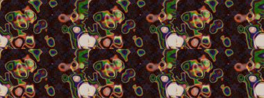 Kahverengi ve yeşil renkli çiçekler. Renkli Bahar Teması eskiz kalıbı. Düz Çiçek Elementleri Tasarımı. Raster illüstrasyonunda çiçek deseni çizimi.