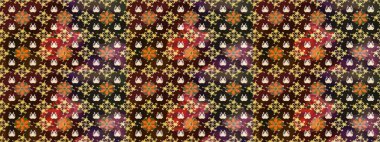 Kahverengi ve gri renkli çiçekler. Raster illüstrasyonunda çiçek deseni çizimi.