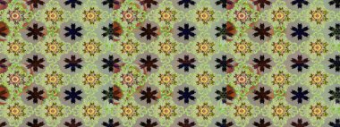 Şirin çiçek elementleri. Robot resim. Raster illüstrasyonu. Tarafsız ve gri renkte çiçekler.