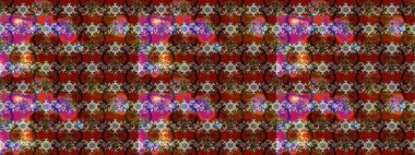 Çiçek. Raster illüstrasyonu. Taslak dekoratif arka plan, çiçek mandala. Kahverengi ve kırmızı renklerde.