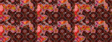 Çiçek desenli eskiz. Kahverengi ve pembe renkli çiçekler. Düz Çiçek Elementleri Tasarım Raster illüstrasyonu. Renkli Bahar Teması çizim şablonu.