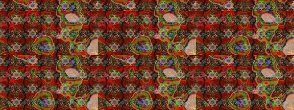 Çok kahverengi ve kırmızı zarif küçük çiçekler ve kahverengi ve kırmızı renkli komik böcekler, raster desen, illüstrasyon.