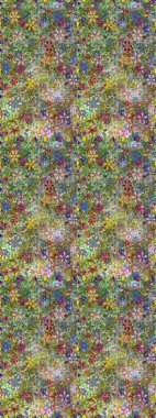 Küçük renkli çiçekler. Moda baskıları için zarif bir şablon. Motley illüstrasyonu. Çiçekli bahar çiçekleri. Kusursuz. Küçük çiçekte şirin desenler.