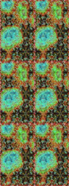 Çizgi sanatı tasarım şablonu için kusursuz sınır. Altın desenli çiçek dekoru. Doğu tarzı element. Yeşil ve kahverengi renklerde altın element. Davetiyeler, kartlar, web sayfası için Raster illüstrasyonu.