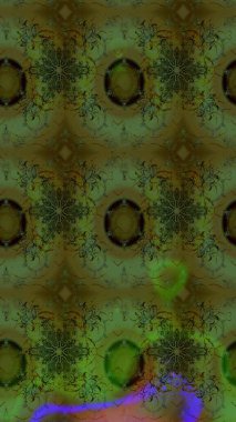 Tekstil tasarımı için yeşil renkli geleneksel halk çiçekleri buketi. Üzerinde gelincikler ve vadi zambakları olan renkli çiçek desenli nakış..