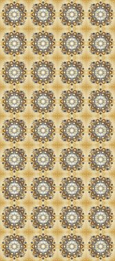 Altın çiçekli, pürüzsüz desen. Barok tarzında altın çiçekli süs. Renklerdeki altın element. Damask arkaplanı.