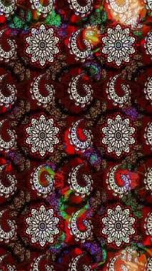 Güzel kumaş deseni. Güzel eskiz şekli. Yazdır. Renkli Yaz Temalı eskiz kalıbı. Düz Çiçek Elementleri Tasarımı. Raster çiçekli arka plan.