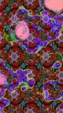 Kahverengi ve kırmızı renkte çiçekli çiçek deseni. Suluboya tarzında kahverengi ve kırmızı renkte çiçekler.