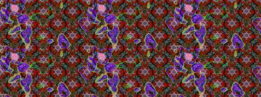 Düz Çiçek Elementleri Tasarımı. Güzel kumaş deseni. Raster Illustrasyon 'daki Çiçek Deseni' nin son moda çizimi. Renkli Yaz Teması çizim şablonu.