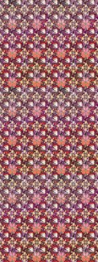 Güzel kumaş deseni. Kusursuz çiçek deseni. Düz Çiçek Elementleri Tasarımı. Renkli Bahar Temalı Kusursuz Arkaplan. Asya tekstil tarzında. Raster illüstrasyonu.