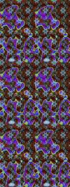 Mavi ve kahverengi renkte bir çiçek çizimi. Çiçek deseni. Mavi ve kahverengi renkte çiçekler. Raster illüstrasyonu. Şatafatlı bahar bahçesi dokusu.