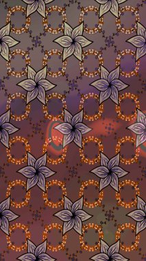 Çiçekli karalama şeklinde Raster çiçek deseni. Kahverengi ve bej renkli çiçekler. Nazik, narin çiçek arkaplanı.