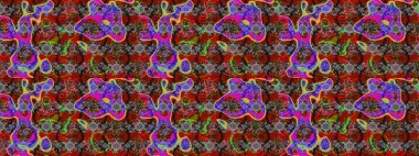 Raster çiçek desenli çiçek deseni, yapraklar, dekoratif elementler, sıçrama, lekeler, el çizimi kontur çizgileri ve Doodle çizim stili, grafik raster çizim çizimi.