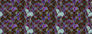 Mavi ve kahverengi renkte çiçekler. Tropik çiçek desenleri. Raster illüstrasyonu.