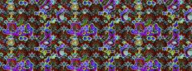 Kahverengi ve kırmızı renkte çiçekler. Renkli Bahar Teması eskiz kalıbı. Sevimli çiçek raster deseni. Düz Çiçek Elementleri Tasarımı.