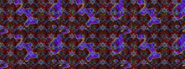 Raster illüstrasyonu. Kahverengi ve kırmızı renkte çiçekler. Çizim çiçek deseni duvar kağıdı için kullanılabilir.