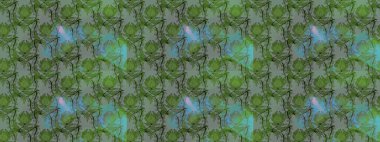 Çiçekler suluboya tarzında yeşil ve gri renklerde. Raster illüstrasyonunda çiçek deseni çizimi.