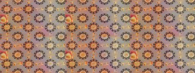 Raster illüstrasyonundaki çiçek desenli çizim. Çiçekler bej ve gri renklerde.