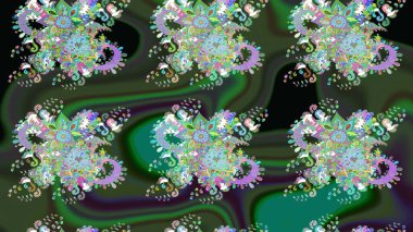 Yeşil renkli çiçekler. Yumuşak, bahar çiçekli arka plan. Raster çiçek desenli ve çiçekli..