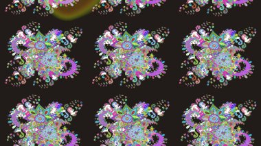 Hediye ambalaj kağıdı, tebrik kartları, posterler ve pankart tasarımı. Raster düz çiçek çizim deseni. Gri renkli çiçekler.