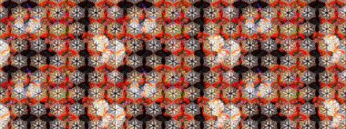 Renkli Bahar Teması eskiz kalıbı. Eskiz klasiği. Düz Çiçek Elementleri Tasarımı. Raster Şirin kumaş deseni.