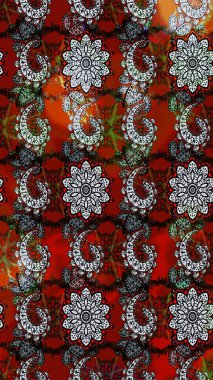 Raster illüstrasyonu. Eski usul. Kumaş, tekstil, duvar kağıdı baskısı için. Eskiz geçmişi. Raster. Tomurcukları çiçekli sevimli çiçek deseni..