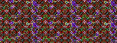 Çiçekli, yapraklı, çiçek desenli eskiz. Raster illüstrasyonu. El çizimi.