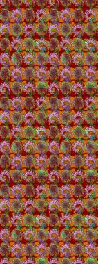 Düz Çiçek Elementleri Tasarımı. Renkli Yaz Temalı eskiz kalıbı. Güzel kumaş deseni. Raster illüstrasyonunda çiçek deseni çizimi.