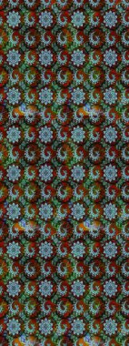 El çizimi. Raster illüstrasyonu. Çiçekler, dallar, bitkiler ve çiçekler. Güzel kumaş deseni.