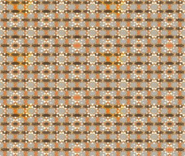 Bej ve kahverengi kıvırcık çiçekler bej ve kahverengi renklerde şekillenir. Raster illüstrasyonu. Klasik çiçek tasarım elementleri.