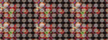 Sevimli çiçek raster deseni. Modaya uygun kumaş deseni. Düz Çiçek Elementleri Tasarımı. Renkli Yaz Teması çizim şablonu.