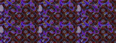 Raster illüstrasyonundaki çiçek desenli çizim. Raster illüstrasyonu. Güzel kumaş deseni. Kahverengi ve mor renklerde.