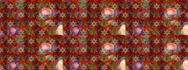 Kahverengi ve kırmızı renkte çiçekler. Çiçekli karalama şeklinde Raster çiçek deseni. Yumuşak, bahar çiçekli arka plan.