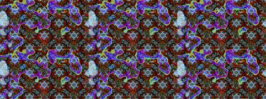 Güzel kumaş deseni. Renkli Yaz Temalı eskiz kalıbı. Raster Illustrasyon 'daki Çiçek Deseni' nin son moda çizimi. Düz Çiçek Elementleri Tasarımı.