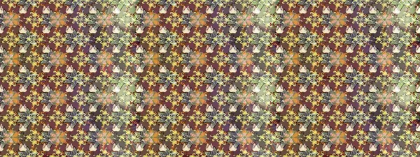 Kumaş, duvar kağıdı ve kağıt üzerine baskı yapmak için gelişen arka plan. Raster illüstrasyonu. Moda arka planında parlak buketler. Eski usul küçük çiçekli şirin bir eskiz deseni..