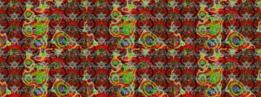 Raster düz çiçek çizim deseni. Kırmızı ve kahverengi renkte çiçekler. Tasarım hediye paketi, tebrik kartları, posterler ve afiş tasarımı.