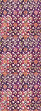 Raster illüstrasyonu. Mor ve nötr renklerde mor ve nötr papatyalar deseni. Mor ve nötr renklerde.