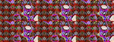 Karalama çiçekleri çizim kalıbı. Kırmızı ve gri el çizimi desen. Sanat esinlenilmiş ve gri stil çiçekler ve yapraklar. Raster deseni.