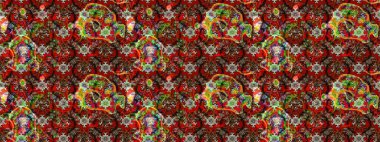 Kırmızı ve kahverengi renkte sevimli çiçekler. Küçük çiçekli basit bir çiçek çizimi. Raster illüstrasyonu. Moda baskısı, albüm, ambalaj kağıdı, duvar kağıdı için zarif dekoratif süslemeler..