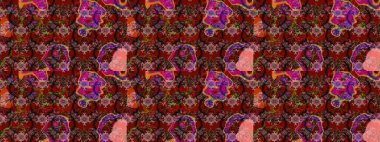 Kahverengi ve kırmızı renkte çiçekler. Renkli bahar temalı eskiz kalıbı. Çiçekli çiçek deseni, suluboya. Düz Çiçek Elementleri Tasarım Raster illüstrasyonu.