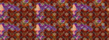 Çiçekli karalama şeklinde Raster çiçek deseni. Kahverengi ve kırmızı renkte çiçekler. Nazik, narin çiçek arkaplanı.