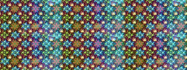 Suluboya, elle çizilmiş. Eskiz arkaplan modeli. Mavi ve mor renkli yapraklı yabani çiçekler. Raster illüstrasyonu.