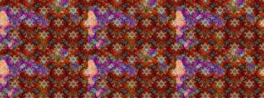 Çiçekli karalama şeklinde Raster çiçek deseni. Kahverengi ve kırmızı renkte çiçekler. Nazik, narin çiçek arkaplanı.